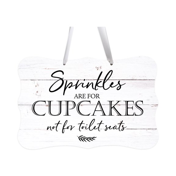 LifeSong Milestones 8x12 Ribbon Sign Sprinkles Are For Cupcakes (Shiplap)