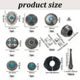 thumbnail image 2 of 1set Alloy & Imitation Turquoise Bolo Tie Buckle Making Findings Kits Antique Silver 30mm, 2 of 6