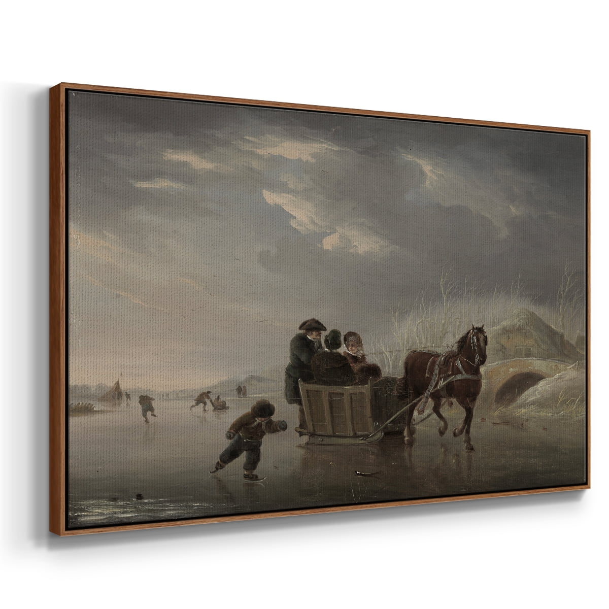 Vintage Animal Print-XXV By Wexford Home Framed in Walnut Wood Gallery Wrapped Canvas 25 in. x 37 in.