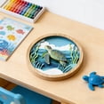 thumbnail image 4 of AURIGATE Layered Coastal Wood Wall Art, Underwater Scene Round Tabletop & Hanging Decor, Beach Bathroom Living Room Decor, 4 of 6