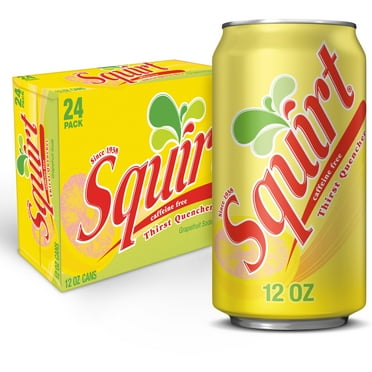 Squirt Caffeine Free Grapefruit Soda Pop, 12 fl oz, 24 Pack Cans