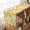 thumbnail image 6 of Table Runners 36 Inches Long Dress Scarves, Yellow Geometric Farmhouse Kitchen Table Runner, Short Coffee Tablerunners, Morocco Modern Abstract Plaid Art 13x36 Inch, 6 of 9