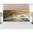 thumbnail image 1 of Egyptian Print Headboard, Storm Clouds over Pyramids Photo of Culture Eastern Art, Upholstered Decorative Metal Bed Headboard with Memory Foam, Full Size, Cream Orange, by Ambesonne, 1 of 4