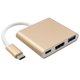 thumbnail image 2 of Injueey USB 3.1 Hub 3 en 1 4K Tipo C USB 3.0 Estación de acoplamiento Adaptador de teclado de teléfono Suministros de reemplazo para Teléfono y Comunicación Oro, 2 of 6