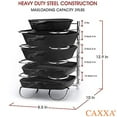 thumbnail image 3 of Caxxa Metal Heavy Duty Pan Rack Pot Lid Rack Kitchen Cabinet Pantry Cookware Organizer Rack Holder 5 Adjustable Dividers 128 X 104 X 89 Inch Chrome, 3 of 5