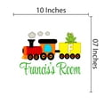thumbnail image 3 of ALPHABET - Adhesive Vinyl Customized Name Lettering Art Sticker Frog Train Design Easy To Apply Multicolored Home Living Room Wall Decal - Kids Bedroom Letter F Alphabet Wall Decoration 10" x 7", 3 of 3