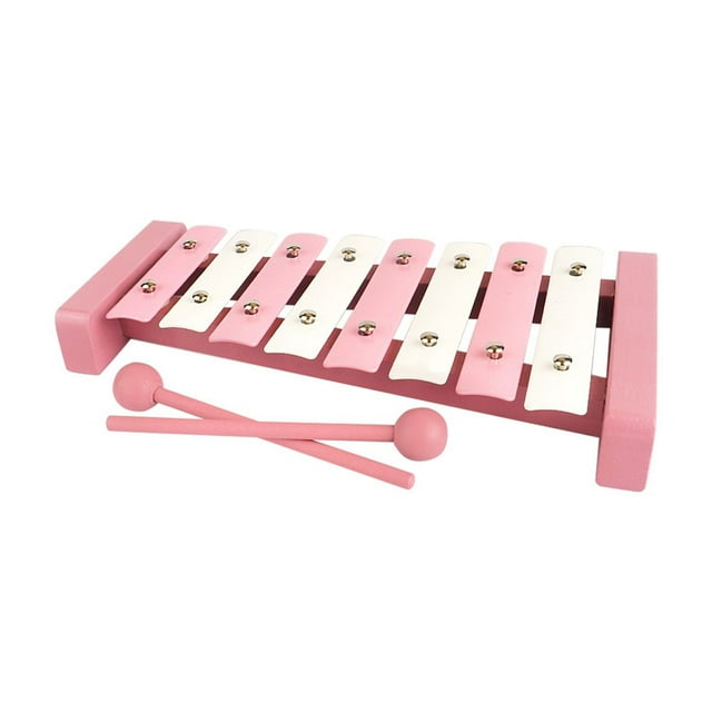 Pink Wooden Eight Key Xylophone For Children Promotes Hand Eye Coordination And Musical Development Safe Play Instrument Ages 3 And Above 135 Chars