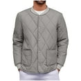 thumbnail image 5 of Men Winter Jacket Long Sleeve Button Warm Cotton Padded Quilted Jackets Casual Coats Outwear with Pockets (XS, Gray), 5 of 8