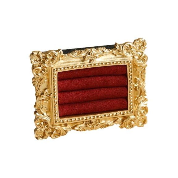 Vintage European Photo Frame Ring Organizer & Jewelry Display Stand (12 Inch) - With Multi - Slot Holders For Rings, Earrings, Necklaces Storage, Ornate Decorative Frame For