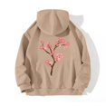 thumbnail image 2 of WZXFASHION Women's Back Floral Print With Drawstring Hooded Pocket Sweater Up To 50% Off hoodies for men zip up, 2 of 4