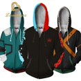 thumbnail image 2 of Sudadera con capucha y cremallera para cosplay de Boku No Hero Academia, ropa de calle de anime, abrigo de primavera y otoño de Bakugou Todoroki Shoto, 2 of 4