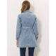 thumbnail image 4 of Chaqueta Vaquera Allegra K Larga con Cinturón y Solapa para Mujer Gris Azulado S, 4 of 6