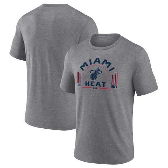 Men's Gray Miami Heat Team Freedom Tri-Blend T-Shirt