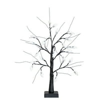 Nearly Natural 2ft. Pre-Lit Artificial Halloween Ghost Twig Tree with 24 Purple LED Lights