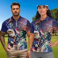 thumbnail image 2 of Garronmavis 250th Anniversary Matching Couple Sport Shirts Quarter Zip Matching Golf Shirts for Couple Lightweight Mens Hawaiian Shirt Moisture Wicking Suitable for Outdoor Sports, 2 of 6