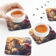 thumbnail image 6 of Bingfone Vintage Rainbow Cloud White Horse Leather Drinks Coasters with Set of 6,Suitable for Home Kitchen,Coffee Cup Coasters Home Gift, 6 of 7