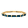 Rosec Jewels - 0.50 CT Baguette Cut London Blue Topaz Half Eternity Ring for Women, Elegant Blue Topaz Ring in Bar Setting, 14K Yellow Gold, US 4.50
