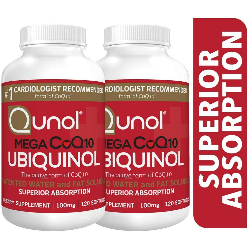 Qunol Mega Ubiquinol CoQ10 100mg, Superior Absorption, Patented Water
