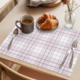 thumbnail image 3 of Buffalo Plaid Placemats Set of 2 Dusty Rose Pink Farmhouse Stripes Minimalist Place Mats Indoor Wipeable Table Mats Washable Cloth Dining Table Placemats for Kitchen Holiday Party Decor 13x19 Inch, 3 of 9