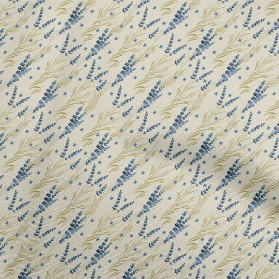 oneOone Rayon Medium Blue Fabric Watercolor Floral Diy Clothing Quilting Fabric Print Fabric By Yard 56 Inch Wide