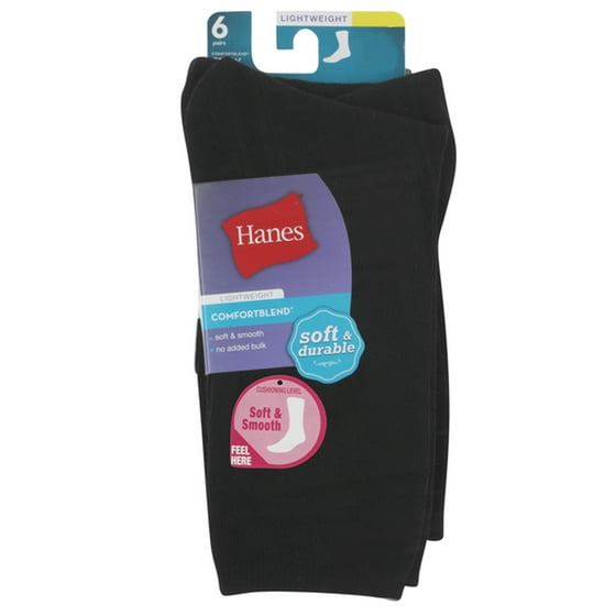 Hanes Hanes Women's ComfortBlend Crew Socks Extended Sizes 6 Pair