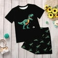 thumbnail image 2 of Baby Boy Pajamas Sleepwear Set Cartoon Tee Shorts 6-7 Years 7-8 Years 8-9 Years Lightweight Breathable Soft Cotton 2Pcs School Day Gift Ready (6-7 Years,Black), 2 of 6