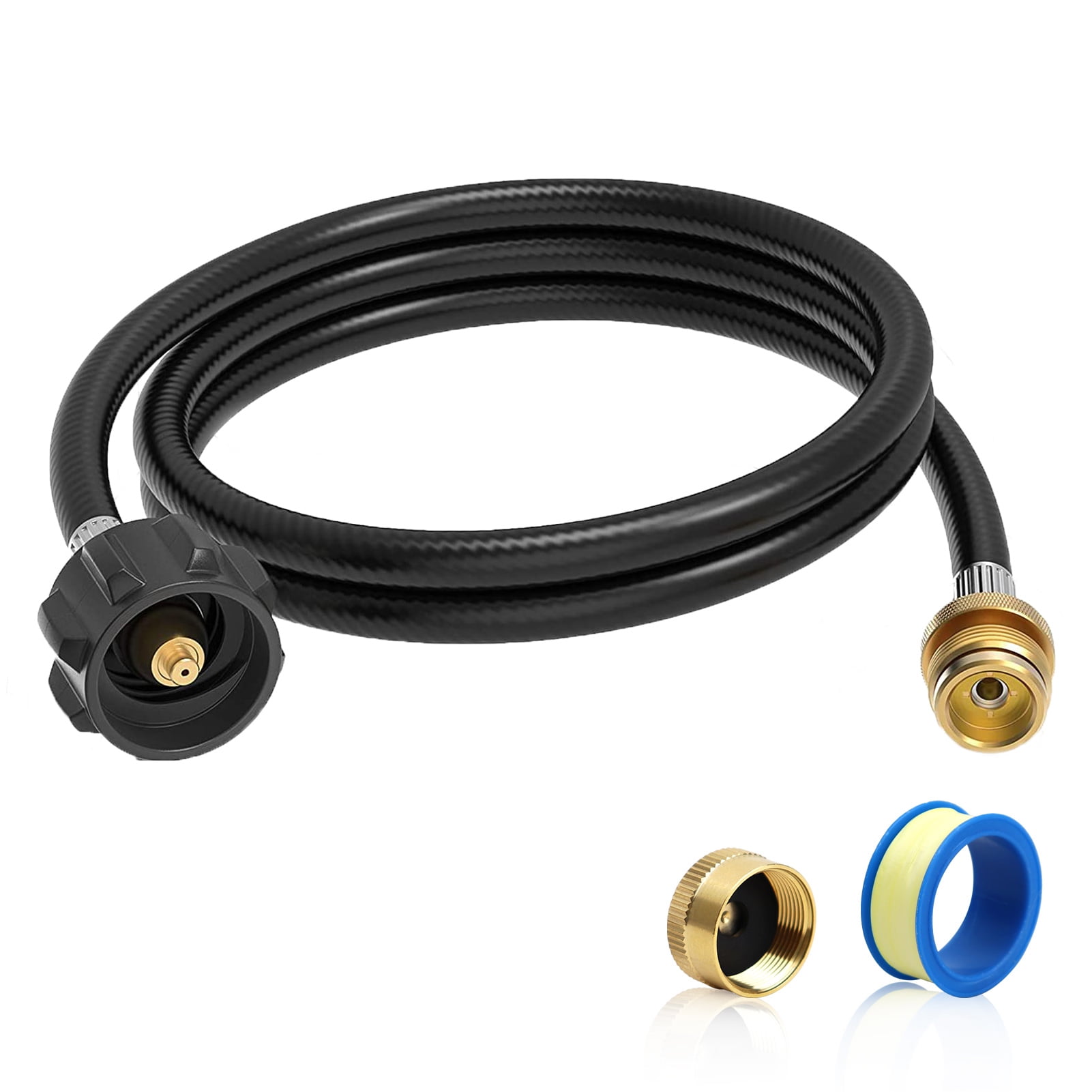 Propane 4 Ft Extension Gas Hose Cord Adapter Connects LP Tank To Gas BBQ Grill 