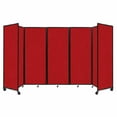 thumbnail image 1 of "Versare Room Divider 360 Portable Wall Partition | 5 Panels Wide | 14' x 7'6" Red Fabric Panels", 1 of 7