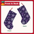 thumbnail image 2 of Lsque 18 Inches Christmas Purple Snowflakes Pattern Christmas Stockings Hanging Ornaments,Knitted Xmas Fireplace Hanging Stocking,Holiday Decoration, 2 of 8