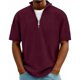 thumbnail image 1 of Blusa y camisa de manga corta con cuello vuelto para hombre, color liso, informal, con solapa y cierre de cremallera de un cuarto, con bolsillo para hombre, top/camisa de manga corta con solapa para h, 1 of 4