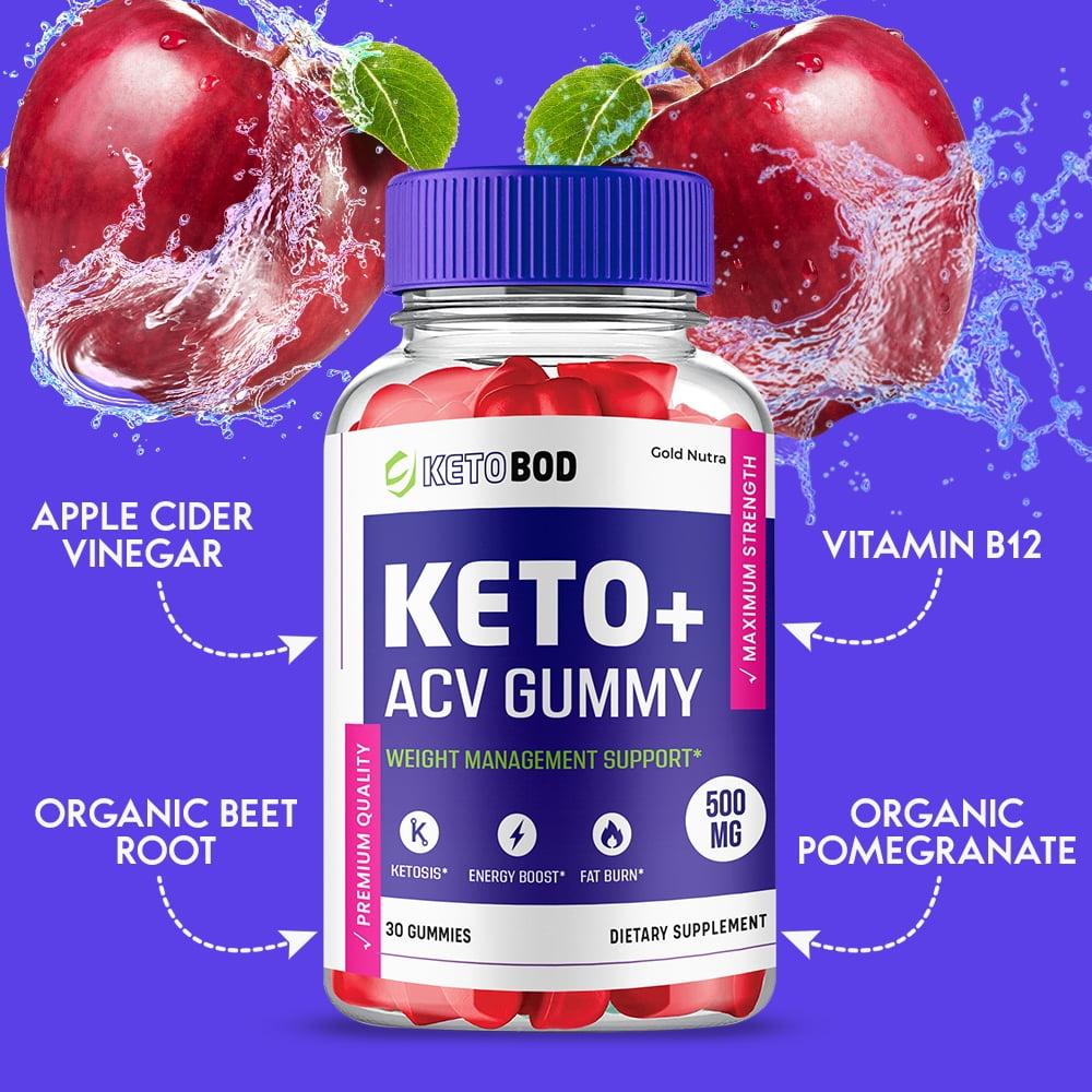 (2 Pack) KetoBod ACV Gummies, Apple Cider Vinegar, Max Strength, 2 Month Supply Dietary Supplement, Made in USA