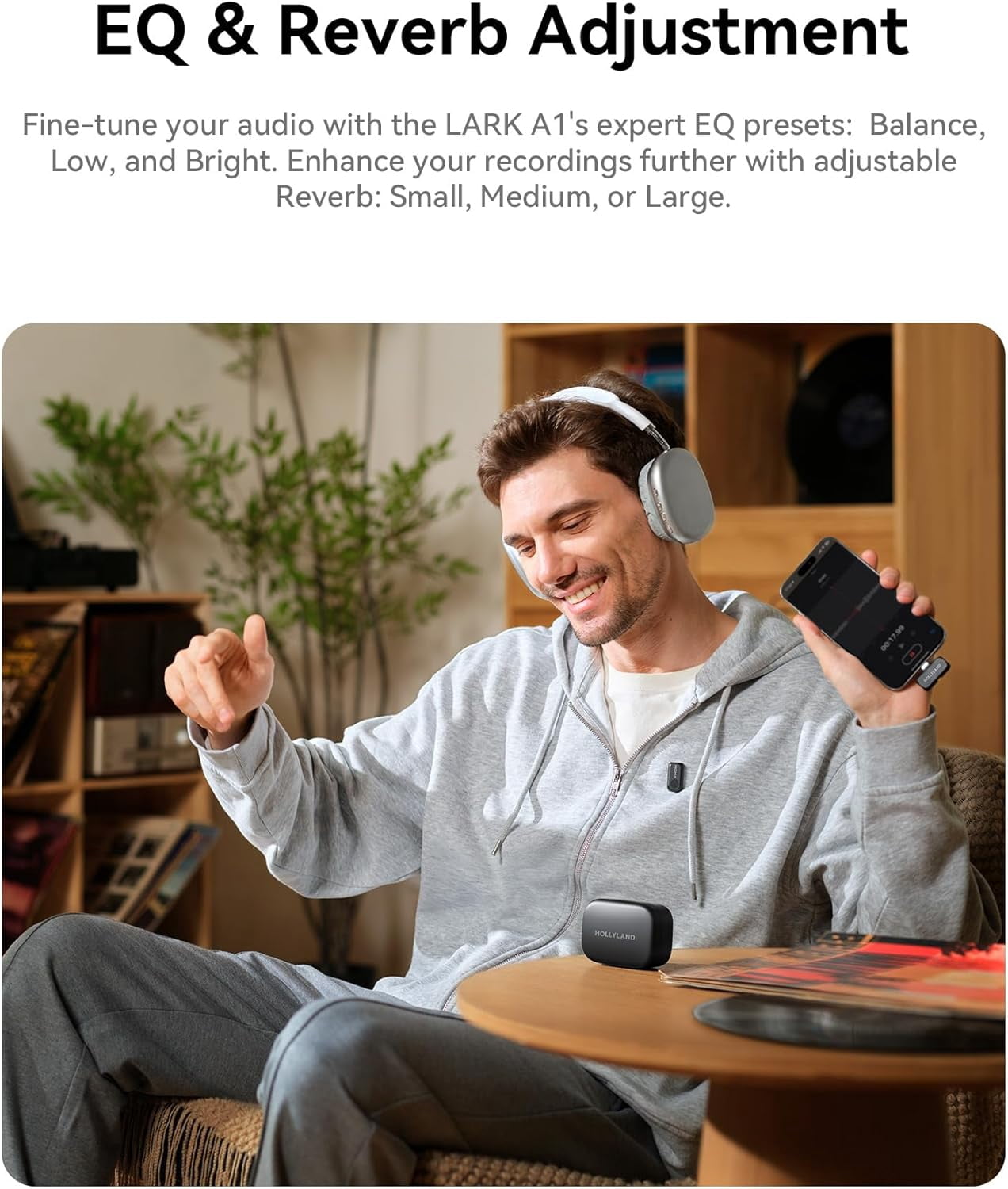 Hollyland LARK A1 Duo Wireless Lavalier Microphone for iPhone and Android USB-C, 2-Person Recording, 650 ft Range, for Vlogging, Streaming & Podcast (Bundle)