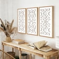 thumbnail image 5 of HPNIUB Mandala Wooden Wall Art Boho White Flower Framed Wall Decor Modern Abstract Wall Sculpture Set of 3 for Bedroom Living Room Office 8x16In, 5 of 10