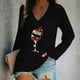 thumbnail image 2 of Camisas Navideñas Moda Mujer Casual Con Cuello en V Camiseta de Manga Larga Con Estampado Navideño Odeerbi  ODB121811, 2 of 4