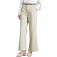 thumbnail image 4 of INSPIRE CHIC Women's Pants Wool Blend High Waist Pockets Belt Zipper Fall Winter Business Casual Pants, 4 of 5