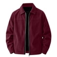 thumbnail image 6 of hoksml Men s Solid Corduroy Collared Zip Up Jacket Long Sleeve Casual Outerwear for Fall Winter Daily Work Comfort, 6 of 9