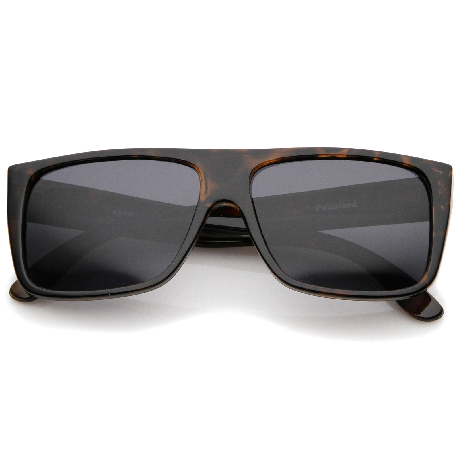 Classic Old School Easy E Flat Top Polarized Lens Sunglasses 57mm (Tortoise / Smoke Polarized) - image 1 of 4