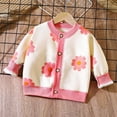 thumbnail image 2 of HFHAPW Toddler Boys Girls Crewneck Cardigan Sweaters Long Sleeve Kids Button School Uniform Knit Tops Outwear,6-12 M, 2 of 5