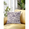 thumbnail image 2 of 1 Pack Outdoor Throw Pillow, Purple Spring Floral Waterproof Pillow with Insert Included, Summer Botanical Farmhouse Decorative Accent Cushion Sofa Pillows for Patio Porch, 18 x 18 In, 2 of 8
