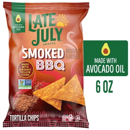 Late July Snacks Smoked BBQ Tortilla Chips, 6 oz Bag
