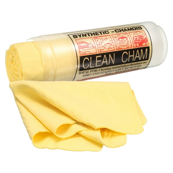 Premium Shammy Cloth for Car Drying 26" x 16.9" in D Shaped Bucket, Yellow