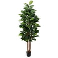 thumbnail image 2 of Pure Garden 70-inch Artificial Rubber Plant - Realistic Faux Tree, Green, 2 of 8