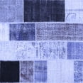 thumbnail image 1 of Ahgly Company Machine Washable Indoor Square Patchwork Blue Transitional Area Rugs, 7' Square, 1 of 4