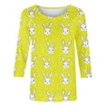 thumbnail image 5 of Easter T Shirts for Women Plus Size Casual Round Neck 3/4 Sleeve Day Funny Printed T Shirt, 5 of 5