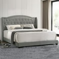 Intercon Furniture Rhyan Modern Fabric King Upholstered Bed in Smoke