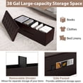 thumbnail image 4 of Giantex Folding Storage Ottoman, Upholstered PU Leather Bench, Collapsible Foot Rest Stool Storage Chest, Brown, 4 of 9