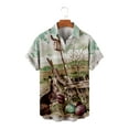 thumbnail image 6 of Hawaiian T-shirts for Men- Easter Rabbit Short Sleeve Beach Tops Bunny Printed Lapel Loose Tops Tops with Pocket, #10, Child-160, 6 of 8