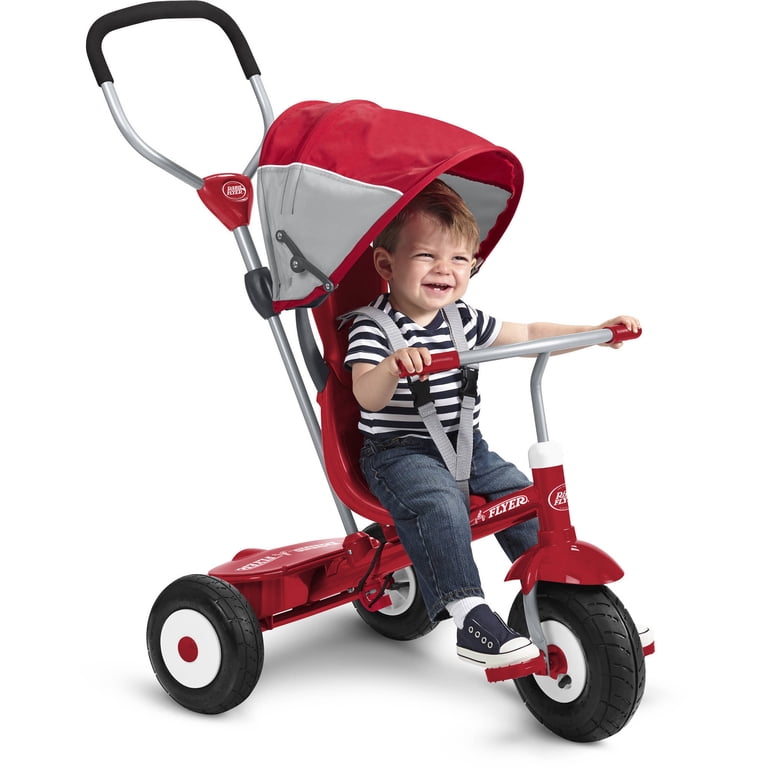 Radio Flyer, All-Terrain 4-in-1 Stroll 'N Trike, Air Tires, Red