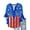 H-Multicolor, variant on Women Patriotic Shirt Womens Patriotic Blouses Memorial Day Shirt Women American Flag Tee Shirt Ladies New Lace 3/4 Sleeve V-Neck Button Independence Day Printed Tops