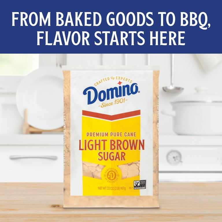 Domino Premium Pure Cane Light Brown Granulated Sugar, 2 lb